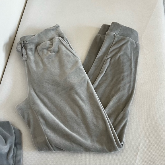Loft Set Gray Velour Hoodie and Joggers Pants Size XS Loose Fit Loungewear - Picture 5 of 10